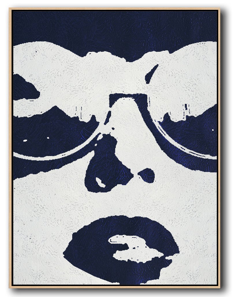 Navy Blue Minimalist Art #NV274B - Click Image to Close